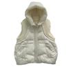 Cross-border 24 Outono e Inverno Novo Anti-temporada Down Jacket Colete Feminino Chapéu Curto Engrossado Malha De Lã Branco Duck Down Jacket