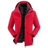 Chaqueta de plumón de ganso tres en uno para exteriores, moderna, resistente al viento, impermeable, con forro polar, cálida y desmontable.