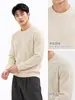 Camiseta de cuello redondo estilo Old Money, suéter de punto, top para hombre, jersey de manga larga para otoño e invierno, suéter casual y versátil, polo