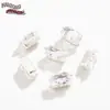 Pulseira de Zircônia de Alta Qualidade Garra de Diamante Quadrado Base de Prata Cor de Cristal Garra de Diamante Colar DIY Pulseira Masculina Diamante Costurado à Mão