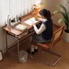 Escritorio de computadora de madera maciza, escritorio de dormitorio estilo vintage, escritorio pequeño para uso doméstico, escritorio de oficina, escritorio de estudio, escritorio de escritura, escritorio estilo Bauhaus
