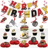 Amazon Más Vendido Decoración de Pancarta de Cumpleaños con Tema de Carreras Set de Toppers para Pastel de Fiesta del Campeón