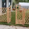 Barandilla de valla de bambú de imitación de acero inoxidable, valla de bambú para huerto rural, puerta de valla de bambú, barandilla de sección de bambú de aleación de aluminio para paisajismo exterior