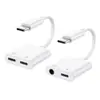 Adaptador de Auriculares Type-C Convertidor Dos en Uno Adaptador de 3.5mm Adecuado para Apple, Huawei, Oppo, Xiaomi