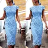 2021 Comercio exterior europeo y americano nueva ropa de mujer wish Amazon nueva falda lápiz sin mangas de cuello redondo falda midi