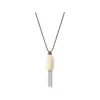 Collar de cordón de cuero con borla de cuentas y perlas, moda nicho de alta gama, cadena exquisita para suéter, simple y versátil, accesorio de lujo ligero