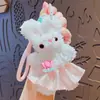 Llavero Colgante de Muñeca Conejito de Peluche con Palo Retorcido de Dibujos Animados Lindo Colgante para Llavero de Mochila Escolar de Pareja Regalo