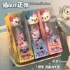 Cinta correctora de gato de dibujos animados con cabezas 3D de pingüinos y pandas, alto atractivo estético para niñas, premio de papelería