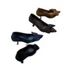 Tacones de Aguja Apuntados Estilo Francés de 5 cm para Mujer, Nuevos Modelos de Primavera y Otoño, Elegantes Tacones Altos de Color Sólido con Lazo