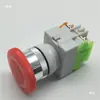 Interruptor Pulsador de Parada de Emergencia Cabeza de Hongo 22mm Rojo Y090 LAY37-11ZS con Bloqueo Automático Uno Abierto Uno Cerrado