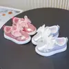 Zapatos planos para niños, nuevos estilos de otoño, zapatillas brillantes de caña baja, zapatos de princesa para niñas con detalles de lazo, calzado popular de exportación y transfronterizo