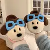 Pantuflas de Piel de Perro de Orejas Largas de Invierno 2026 Estilo Lindo para Mujer Suela Gruesa Antideslizante Pantuflas Peludas para el Hogar para Niñas