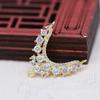 Yiwu Chapado en Oro Cobre Conservador de Color DIY Micro-Incrustado Colgante de Zirconia en Forma de V Accesorio de Collar B1934