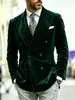 2026 Nuevo Traje de Terciopelo Cruzado Estilo Europeo y Americano Chaqueta Casual de Negocios Ajustada para Hombre Ropa Formal para Hombre