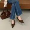 Zapatos Planos de Gamuza Estilo Francés Muy Cómodos con Punta y Tacón Oculto para Mujer, Nuevos para Otoño 2025, Zapatos de Trabajo de Boca Baja