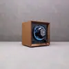 Caja Giratoria Vertical para Relojes Mecánicos de Uso Doméstico con Veta de Madera de Nogal Negro, Caja Giratoria Automática para Relojes, Agitador Eléctrico de Relojes, Pieza Decorativa
