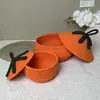 Cesta Tejida de Calabaza para Halloween con Tapa, Cesta de Almacenamiento a Prueba de Polvo para Escritorio, Cesta de Almacenamiento para Cosméticos, Artículos Varios, Snacks