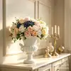 Vaso de flores coluna romana novo estilo europeu transfronteiriço com duas alças, ornamento de artesanato em resina para casa, decoração de entrada para fotografia de casamento