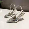 Novedad Verano 2026 Zapatos de Tacón Alto para Mujer con Espalda Descubierta y Punta Fina, Sandalias de Tira Elegantes y Sexy, Zapatos Transfronterizos de Tallas Grandes