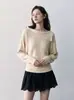 Suéter de tricô com gola de lapela estilo preguiçoso feminino outono design sense único especial macio pegajoso confortável suéter 2654