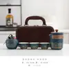 Conjunto de Chá de Viagem Portátil Estilo Camping ao Ar Livre Equipamento para Preparar Chá de Viagem Acompanha Copo Rápido Um Bule Três Xícaras