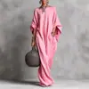 Sitio Independiente Transfronterizo Europeo y Americano de Amazon 2026 Primavera/Verano Vestido de Murciélago Suelto Casual Moda Vestido de Imitación de Algodón y Lino