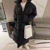 Chamarra Larga Blanca de Plumas de Pato con Cuello Alto para Mujer, Nuevo Estilo Invierno 2026, Holgada y Moderna, Abrigo Cálido Acolchado Hasta la Rodilla