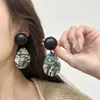 Aretes Redondos de Concha Natural Exagerados, Estilo Bohemio de Resort Costero, Diseño Largo que Hace que el Rostro Parezca Más Pequeño, Aretes Únicos y Elegantes