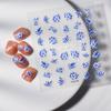 Cuenta de mano flor tridimensional gouache flor azul pegatinas de uñas transparentes impermeables usar pegatinas de uñas accesorios dulce