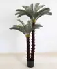 Planta Artificial Realista de Palma de Sagú en Maceta Estilo Nórdico para Decoración de Oficina y Hogar
