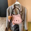 Bolsa Fofa de Gatinho Feminina 2025 Nova Tendência Outono e Inverno Moda Desenho Animado Engraçado Bolsa de Ombro Transversal
