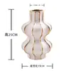 Arranjo de Flores Cerâmico Moderno Entrada Sala de Estar Pousada Hotel Criativo Branco Preto Dourado Vaso Utensílios para Flores Artesanato Enfeites