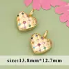Pendente de Lua Amoroso Retro Francês Banhado a Ouro Verdadeiro 18k com Zircônia Colorida com Argola Brincos DIY Colar Semi-acessório
