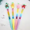 Caneta de Areia Móvel com Cabeça de Borracha Macia de Fruta Expressão Super Fofa Coração de Menina Estudante Caneta d'Água 0.5mm Varinha de Fada Atacado