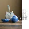 Nuevo juego de té de viaje Miyuan con diente de león pintado a mano con una tetera y una taza, bolsa de almacenamiento de tela, juego de té kung fu de alta gama