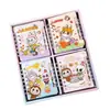 Caderno de Desenho Cartoon Labu 100K 60 Folhas Espiral Foil Dourado Páginas para Colorir Etiqueta de Estudante Caderno Planejador Diário