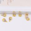 Acessórios DIY cobre puro micro embutido zircão banhado 18K saco de ouro real cor de ouro retendo pequenos brincos pingente brincos acessórios de jóias de orelha 29