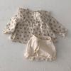 Ropa Infantil y para Bebés de Estilo Coreano para Niñas Nuevo Estilo Fresco Floral Camisa de Princesa Shorts Traje Niñas Conjunto de Dos Piezas