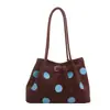 Bolso de Mano Dulce de Lunares Estilo Coreano para Mujer, Nuevo Bolso Tote Casual de Gran Capacidad para el Trabajo, Bolso Versátil y de Moda para el Hombro