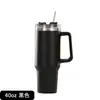 Taza de coche con asa de 40 oz para viajes transfronterizos, taza de hielo de gran capacidad, taza termo con pajilla de acero inoxidable 304, venta al por mayor