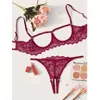 Soporte Medio Hueco Anti-Caída Pechos Grandes Apertura Total Ropa Interior Tres Puntos Sin Quitar Encaje Push-Up Sexy Abertura en la Entrepierna Diversión
