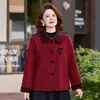 Novo e estiloso casaco de lã outono/inverno 2026, roupa feminina elegante e sofisticada para mulheres de meia-idade, blusa digna e elegante para mulheres