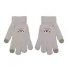 Guantes de Caricatura Sonrientes Moda Coreana Guantes de Montar Invierno A Prueba de Frío Forrados de Felpa Engrosados Guantes de Estudiante Guantes para Pantalla Táctil