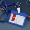Funda Protectora para Tarjeta de Identificación Transparente por Ambos Lados Porta Tarjeta de Autobús Porta Tarjeta de Trabajo Porta Tarjeta de Estudiante Insignia de Exposición Correa