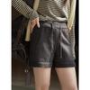 Estilo Novo Outono e Inverno Moda Retrô Francesa Cintura Elástica com Cordão Calça Casual de Tricô Shorts Modeladores e que Alongam a Silhueta para Mulheres