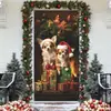 Amazon Cross-Border Nova Decoração de Capa de Porta de Natal Presente de Natal Capa de Porta Tecido de Fundo para Atmosfera de Festa de Feriado Atacado