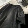 Nova Camiseta Casual Masculina de Manga Curta 2025 250g Lavagem Pesada com Areia Toque Gelado Solta Tamanho Plus Size Algodão Gola Redonda Camiseta Masculina