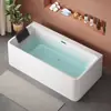 Bañera Japonesa Acrílica Cuadrada Independiente para Uso en Hogar en Apartamentos Pequeños de Inmersión Profunda Hotel Bañera Sin Costuras Mini Bañera