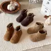 Botines Cortos Retro de Ante para Niños Otoño Invierno Niñas 2026 Suela Suave Botas Martin Nuevas Versátiles Bebé Birken Botas de Algodón