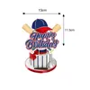 Decoración para Fiesta Temática de Béisbol Traje Bandera Béisbol Deportes Fiesta de Cumpleaños Bandera Flor Tarjeta de Pastel Panal